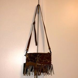Fun cowhide print crossbody purse by Myra Bag